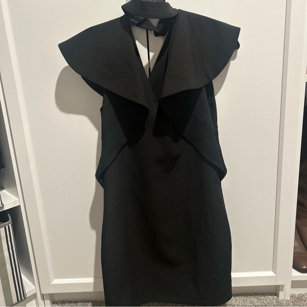 Endless Rose black ruffle mini Choker dress. Size Small Anthropologie - Picture 3 of 8